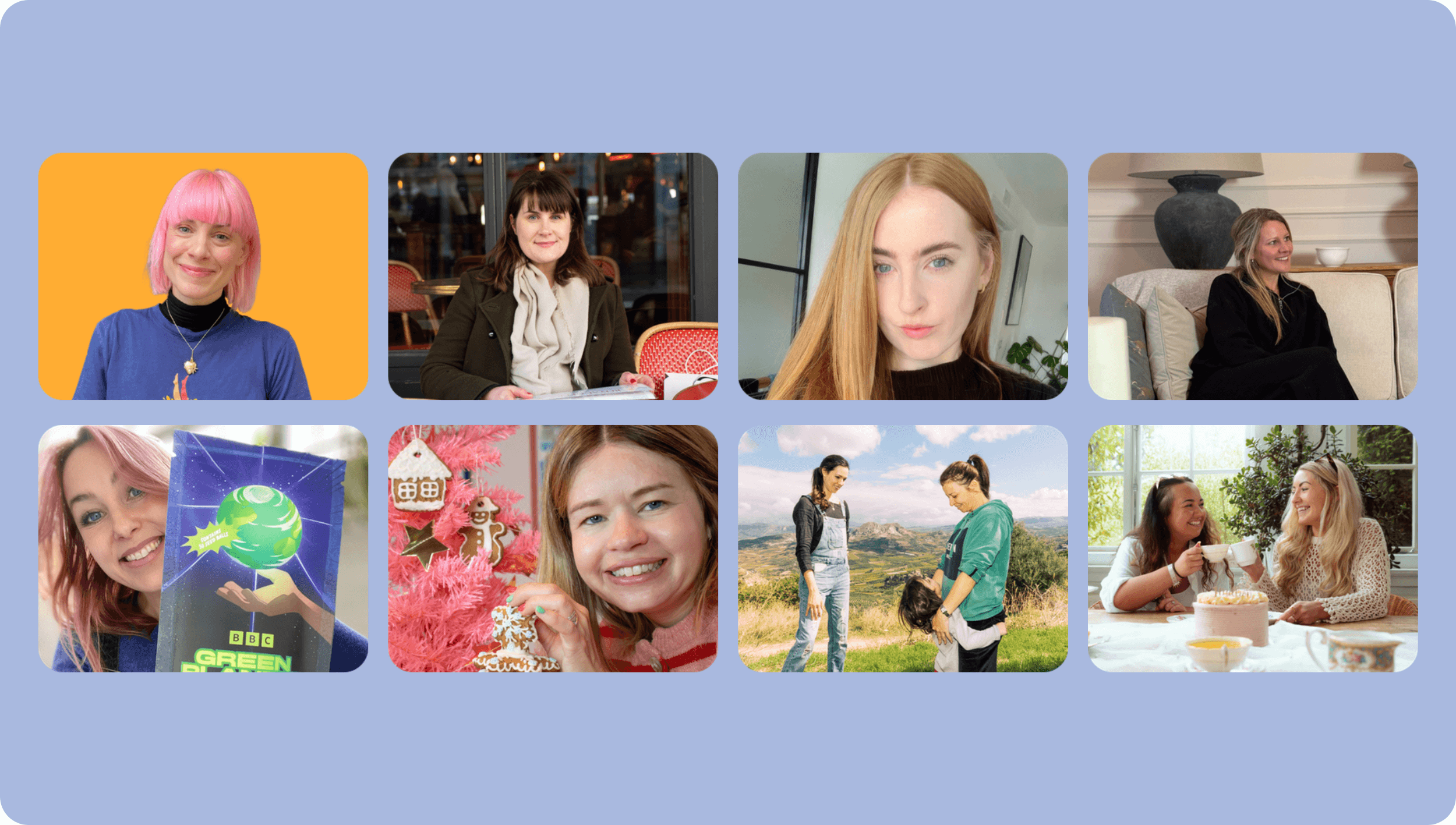 A grid of photos of women-owned brand founders