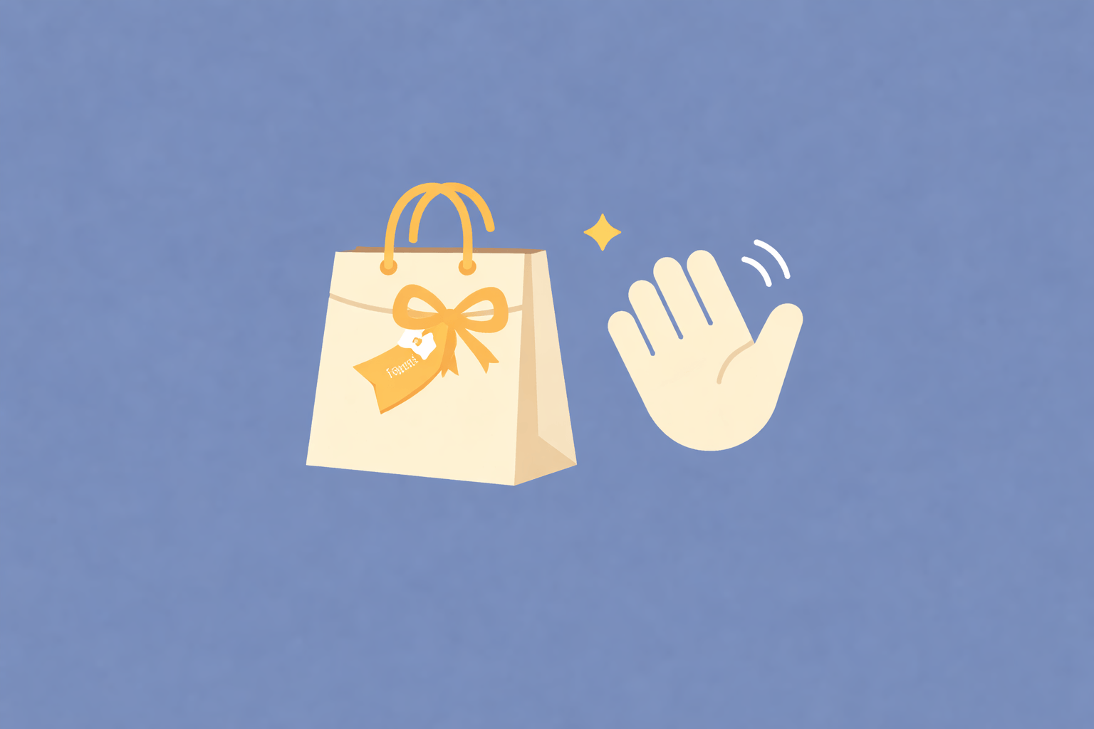 Boss leaving gift - farewell gift bag illustration