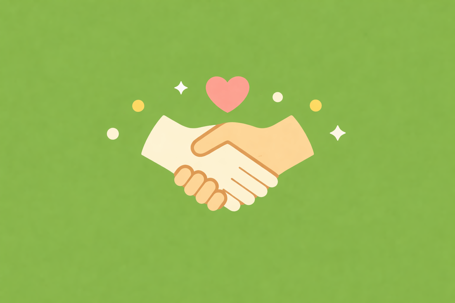 Client appreciation day - handshake with heart illustration