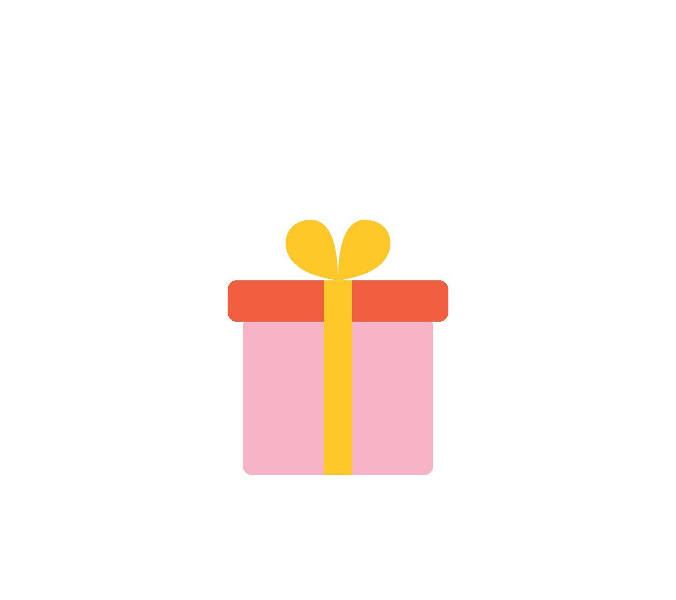 An illustration of a wrapped gift with a ribbon